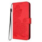 For Motorola Moto G Power 5G 2024 Datura Flower Embossed Flip Leather Phone Case(Red) - 3