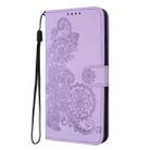 For Motorola Moto G Power 5G 2024 Datura Flower Embossed Flip Leather Phone Case(Purple) - 3