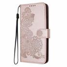 For Motorola Moto G Power 5G 2024 Datura Flower Embossed Flip Leather Phone Case(Rose Gold) - 3