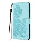 For Motorola Moto G Stylus 5G 2024 Datura Flower Embossed Flip Leather Phone Case(Light Blue) - 3