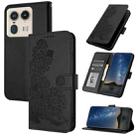 For Motorola Moto X50 Ultra Datura Flower Embossed Flip Leather Phone Case(Black) - 1