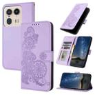 For Motorola Moto X50 Ultra Datura Flower Embossed Flip Leather Phone Case(Purple) - 1