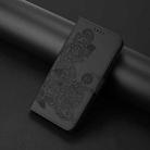 For Motorola Edge 50 Pro Datura Flower Embossed Flip Leather Phone Case(Black) - 2