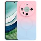 For Huawei Mate 60 Liquid TPU Silicone Gradient MagSafe Phone Case(Pink Blue) - 1