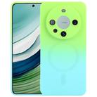 For Huawei Mate 60 Liquid TPU Silicone Gradient MagSafe Phone Case(Cyan Blue) - 1