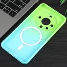 For Huawei Mate 60 Liquid TPU Silicone Gradient MagSafe Phone Case(Cyan Blue) - 3