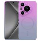 For Huawei Pura 70 Pro Liquid TPU Silicone Gradient MagSafe Phone Case(Purple Grey) - 1