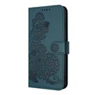 For Honor 90 Pro Datura Flower Embossed Flip Leather Phone Case(Dark Green) - 2