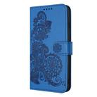 For Honor Magic5 Pro Datura Flower Embossed Flip Leather Phone Case(Blue) - 2