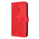 For Honor X7 / Play 30 Plus Datura Flower Embossed Flip Leather Phone Case(Red) - 2