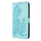 For Honor X50 Datura Flower Embossed Flip Leather Phone Case(Light blue) - 2