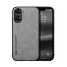 For vivo V29e Skin Feel Magnetic Leather Back Phone Case(Light Grey) - 1