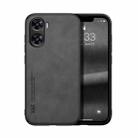 For vivo V29e Skin Feel Magnetic Leather Back Phone Case(Dark Grey) - 1