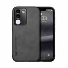 For vivo V29e Global Skin Feel Magnetic Leather Back Phone Case(Dark Grey) - 1