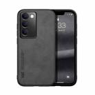 For vivo Y100 5G IDN Skin Feel Magnetic Leather Back Phone Case(Dark Grey) - 1