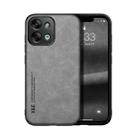 For vivo Y28 4G Skin Feel Magnetic Leather Back Phone Case(Light Grey) - 1