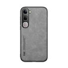 For vivo V40 Lite Skin Feel Magnetic Leather Back Phone Case(Light Grey) - 2