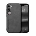 For vivo V40 Lite Skin Feel Magnetic Leather Back Phone Case(Dark Grey) - 1