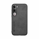 For vivo V40 Lite Skin Feel Magnetic Leather Back Phone Case(Dark Grey) - 2