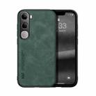 For vivo V40 Lite Skin Feel Magnetic Leather Back Phone Case(Green) - 1