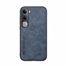 For vivo V40 Lite Skin Feel Magnetic Leather Back Phone Case(Blue) - 2