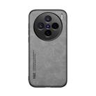 For vivo X200 Skin Feel Magnetic Leather Back Phone Case(Light Grey) - 2