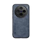 For vivo X200 Skin Feel Magnetic Leather Back Phone Case(Blue) - 2