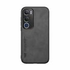 For vivo Y19s Skin Feel Magnetic Leather Back Phone Case(Dark Grey) - 2
