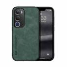 For vivo Y19s Skin Feel Magnetic Leather Back Phone Case(Green) - 1