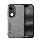 For vivo S20 Skin Feel Magnetic Leather Back Phone Case(Light Grey) - 1