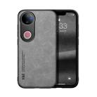 For vivo V50 Skin Feel Magnetic Leather Back Phone Case(Light Grey) - 1