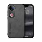 For vivo V50 Skin Feel Magnetic Leather Back Phone Case(Dark Grey) - 1