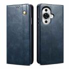 For Huawei nova 12 Pro Oil Wax Crazy Horse Texture Leather Phone Case(Blue) - 1