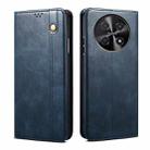 For Huawei nova 12i 4G Global Oil Wax Crazy Horse Texture Leather Phone Case(Blue) - 1