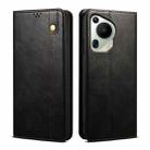 For Huawei Pura 70 Ultra Oil Wax Crazy Horse Texture Leather Phone Case(Black) - 1