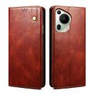 For Huawei Pura 70 Ultra Oil Wax Crazy Horse Texture Leather Phone Case(Brown) - 1