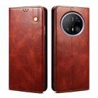 For Huawei Mate 70 Pro 5G / 70 Pro+ 5G Oil Wax Crazy Horse Texture Leather Phone Case(Brown) - 1