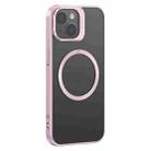 For iPhone 15 USAMS Grid Shadow Series MagSafe Phone Case(Light Pink) - 1