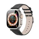 For Apple Watch SE 2023 44mm DUX DUCIS YS Series Genuine Leather Watch Band(Black) - 1