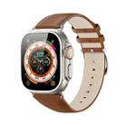 For Apple Watch SE 2023 44mm DUX DUCIS YS Series Genuine Leather Watch Band(Brown) - 1