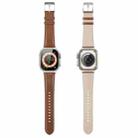 For Apple Watch SE 2023 44mm DUX DUCIS YS Series Genuine Leather Watch Band(Brown) - 3