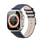 For Apple Watch SE 2023 40mm DUX DUCIS YS Series Genuine Leather Watch Band(Blue) - 1