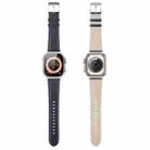 For Apple Watch SE 2023 40mm DUX DUCIS YS Series Genuine Leather Watch Band(Blue) - 3