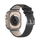 For Apple Watch Ultra 2 49mm DUX DUCIS YS Series Genuine Leather Watch Band(Black) - 2
