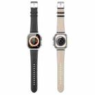 For Apple Watch SE 44mm DUX DUCIS YS Series Genuine Leather Watch Band(Black) - 3