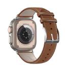 For Apple Watch 6 40mm DUX DUCIS YS Series Genuine Leather Watch Band(Brown) - 2