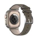 For Apple Watch 6 44mm DUX DUCIS YS Series Genuine Leather Watch Band(Grey) - 2