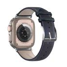 For Apple Watch 42mm DUX DUCIS YS Series Genuine Leather Watch Band(Blue) - 2