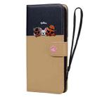 For Motorola Moto E13 Cute Pet Series Color Block Buckle Leather Phone Case(Khaki) - 2