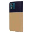 For Motorola Moto E13 Cute Pet Series Color Block Buckle Leather Phone Case(Khaki) - 3